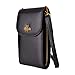 Produktbild Kleine Crossbody Handy Geldbörse Leder Handytasche Frauen Geldbörse Geldbörse mit verstellbarem Riemen, Schwarz (schwarz), Small