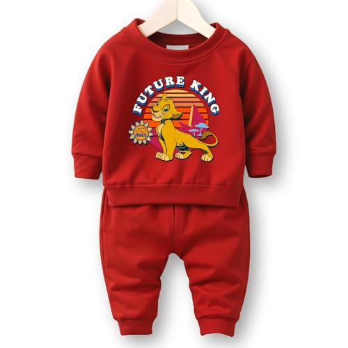 Image of Minicult Kids Cotton Co-ords Full Sleeve Sweatshirt and Pant Set with Character Print