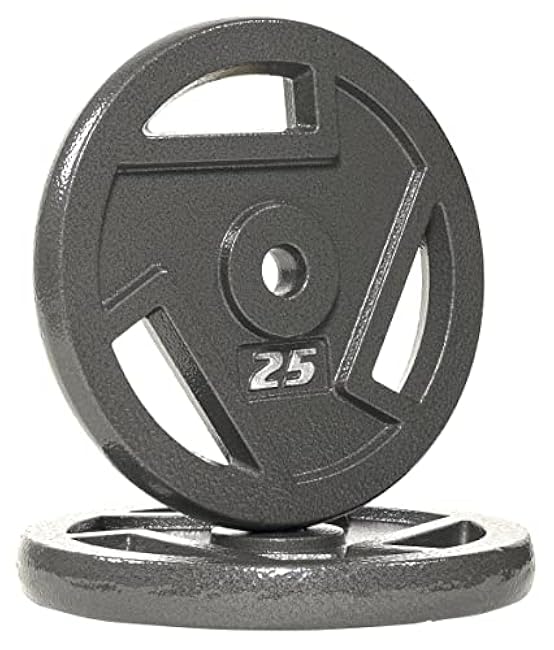 Signature Fitness Standard 1-Inch Cast Iron Plate Weight Plate for Strength Training and Weightlifting