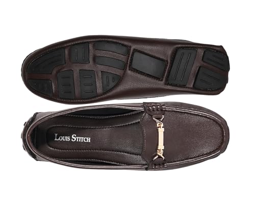 Image of LOUIS STITCH Women's Premium Slip-On Loafers with Buckle | Elegant Solid Slip-On Comfort Shoes for Casual and Formal Wear | Slip-On Loafer Shoes for Women | LSLD-BLR-HS04