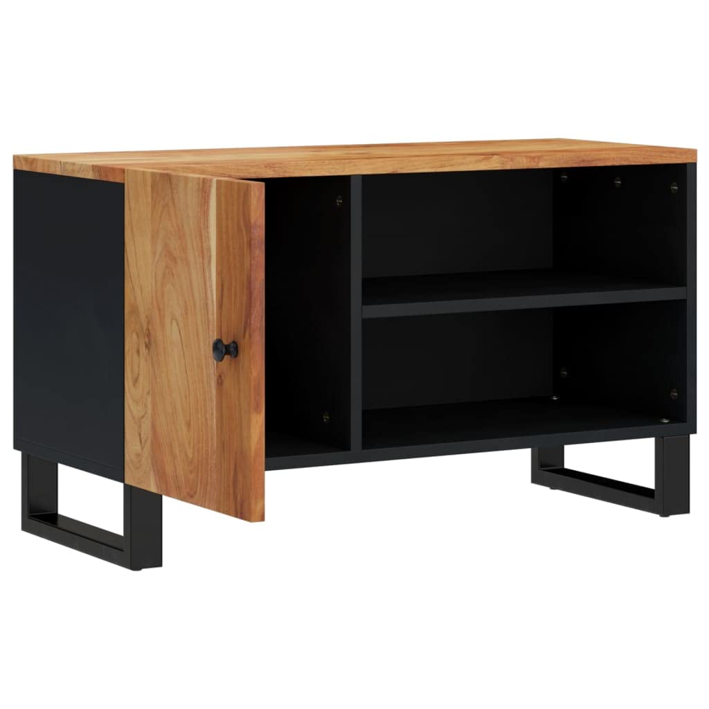 vidaXL Meuble TV 80x33x46 cm Bois d'acacia Solide et d'ingénierie, Support TV, Armoire média, Armoire HiFi, unité TV, Meuble multimédia