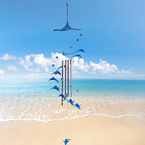 Wind Chimes, Dolphin Wind Chimes, Outdoor Corridor Wind Chimes, YAJYFJM Wind Chimes, Garden and Interior Decoration, Gift for Mom and Grandma, Lost Love Memorial Wind Chimes (Dolphin Wind Chimes)