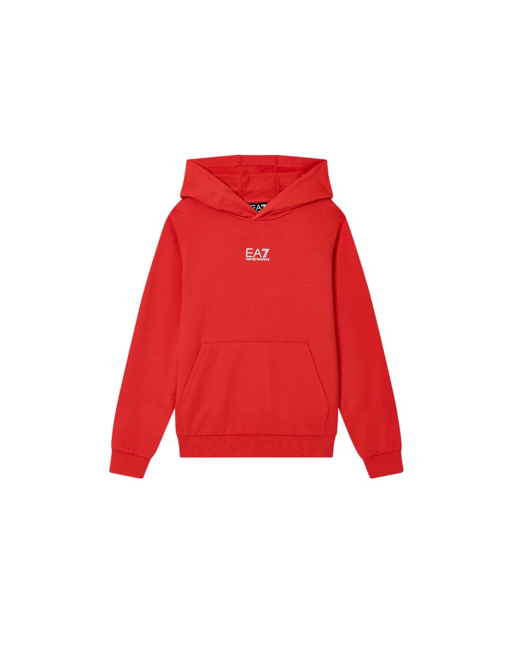 Emporio Armani EA7 Felpa con Cappuccio Core Identity Boy in Cotone garzato, per Bambini e Ragazzi 7B000024