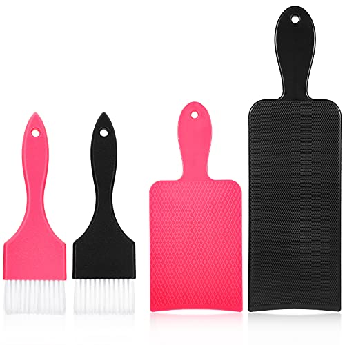 4 Pieces Balayage Highlighting Board and Brush Kit, Long board and Short Board, 2 Pieces Hair Coloring Brush, Hair Dye Brush for Highlight Stylist Bleach, Barber and Home DIY