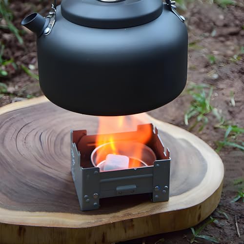 ZDSLASHES Tablet Pocket Stove, Portable Fire Pit for Outdoor - Foldable Stainless Steel Camping Fire Bowl & Grill - Compact Bonfire Pit for Backyard, Patio, Garden Parties & Camping Trips