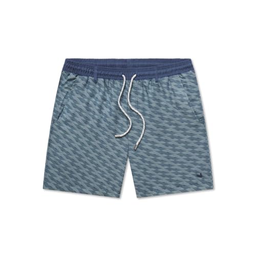 Southern Marsh Dockside Swim Trunks - Lattice, Slate and Mint, Small