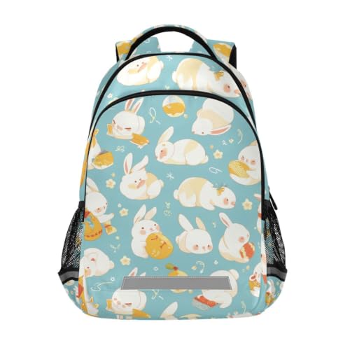 Sac à dos école léger lapin blanc pour soulager le dos des élèves