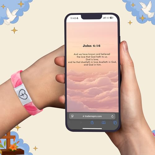 NFC Bible Verse Bracelets Christian Gift with Card - 24Set Religious Daily Bible Verse Bracelet Greeting Card Gift Bags Inspirational Friendship Jewelry Accessory Adult Birthday Party Favors3