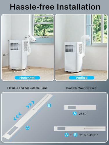 Image of MEPTY Portable Air Conditioners, 6000 BTU Portable AC Unit with Dehumidifier, Sleep Mode, 24H Timer, Cools Room up to 250 sq.ft, Room Air Conditioners with Self-evaporation System for Bedroom