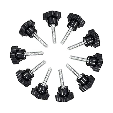 10pcs M6x40mm Perilla de Sujeción de Estrella Negra Cover