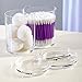 STORi Clear Plastic Cotton Ball and Swab Holder with One-Piece Lid