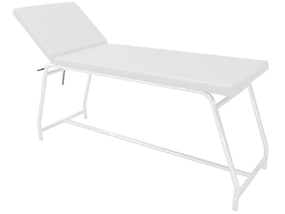 GIMA 44453 Lettino da Visita, Portata 120 Kg, Verniciato Bianco, Materasso Bianco