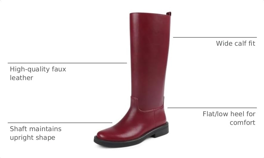 Image of JOY IN LOVE Knee High Boots for Women Chunky Heel Tall Boots