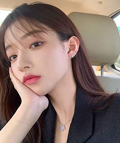 SLUYNZ Solid 925 Sterling Silver Claw Earrings Huggie for Wome Half Hoop Earrings Cuff Earrings Wrap2