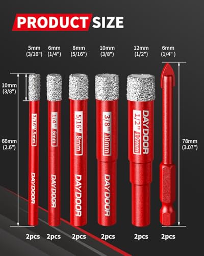 DAYDOOR Dry Diamond Drill Bit Set