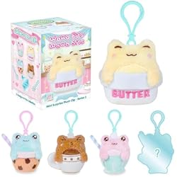 Cuddle Barn PlushGoals - Wawa Fits Wawa Sits Blind Box - Series 2 | Collectible Plush Bag Charm - Kawaii Cute Frog Plushie Clips | Mystery Unboxing Random Styles - Great Stocking Stuffer, 3 inches