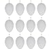 Set of 12 White Blank Hollow Plastic Easter Egg Ornaments 2.6 Inches