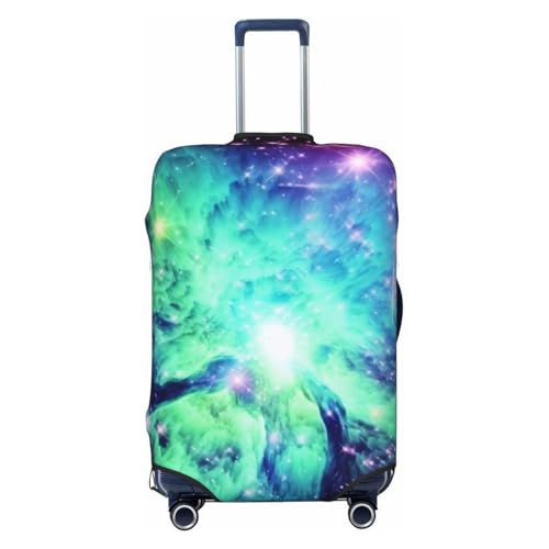 Green Blue Purple Galaxy Print Luggage Suitcase Covers Elastic Washable Luggage Protector Luggage Covers For Suitcase