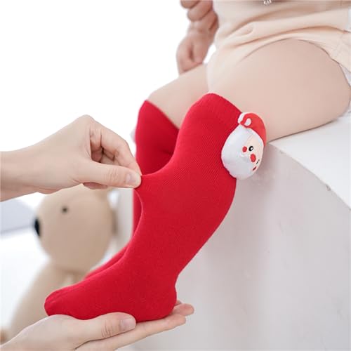 Infant Baby Girl Boy Christmas Knee High Socks Cute Santa Claus Tree Soft Christmas Socks Long Stockings Leggings3