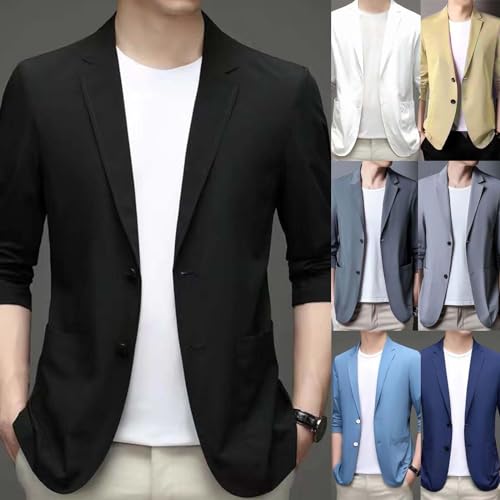 Mens Casual Blazer Jacket Regular Fit Lightweight Two Button Spring Summer Ultra Thin Breathable Sport Jacket Coat4