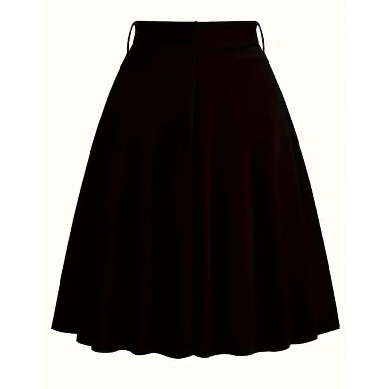 2025 Skirts for Women Trendy Vintage Flare Skirt Midi Length Casual Soft High Waisted Bow A Line Summer Skirts3