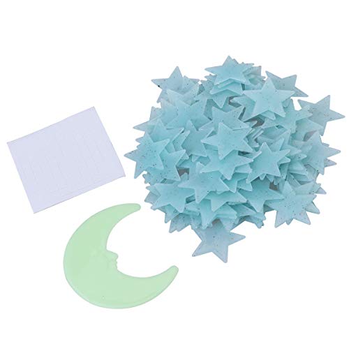 Stelle Fluorescenti Luminose Soffitto Stickers Murali da Parete Giallo Chiaro 101 Pezzi (blu)
