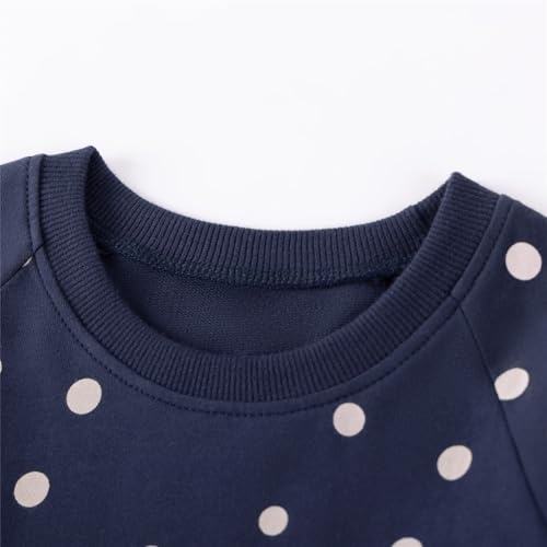 Image of Girls Cotton Long Sleeve Casual Cartoon Appliques Striped Jersey Dresses