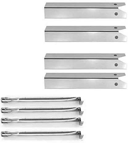 Repair Kit for Uniflame GBC850W Gas Grill Includes 4 Stainless Heat Plates and 4 Stainless Steel Burners