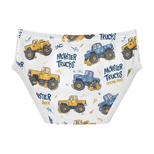 Wusikd Monster Truck Boys' Underwear Cotton Cartoon Boys Briefs Soft Toddler Underwear 2T2