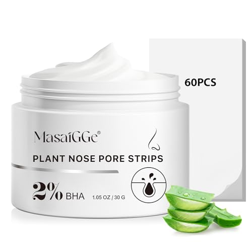 #rémunéré #Amazon<br>Masque Patch Point Noir Nez avec 2% BHA - 60 Patchs patch point noir - Élimine Points Noirs et Comédons Purifie les Pores et Lisse la Texture de la Peau - Pour Tous Types de Peau