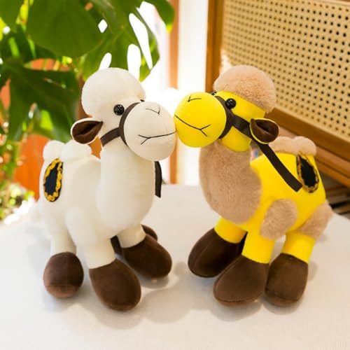 Xiyocadt Kamel Kuscheltier, Plüsch Kamel Spielzeug Stehend, Süßes Kuscheltier, Plüsch Puppe, Weich Flauschig Stofftier Zum Spielen, Geschenk für Kinder (30 cm,Braun)