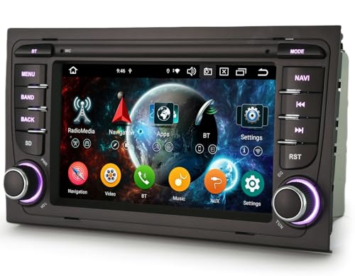 Android 14 8 Core Radio Coche con Pantalla Táctil Carplay para Audi A4 B7 S4 RS4 (2002 2007) & Seat Exeo Bluetooth 5.1 Android Auto DSP A2DP SWC WiFi Canbus Navegador GPS