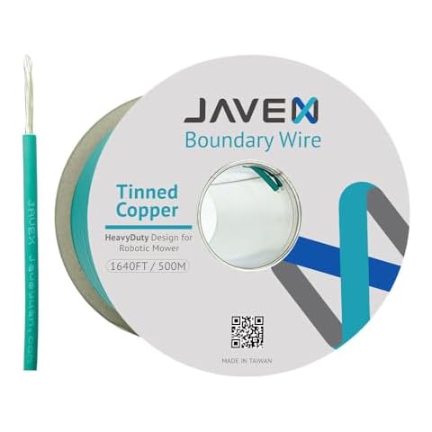 JAVEX Robotic Mower Boundary Wire Cable- Tinned Copper Heavy Duty Universal for Gardena, Husqvarvna, Worx & Other Lawn Auto-Mower Brands Installation Kit [3.4mm, 24x0.25mm] Green, 500M/1640ft Cover