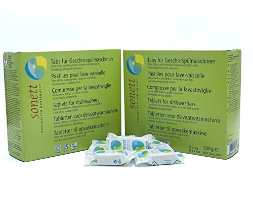 Sonett Organic Dishwasher Tablets 25 Count Deep Clean Dish Tab Fresh Scent 25 Tablets X 0.67Oz,18 Fl.oz/ 500Gr (1 Count) #TOP1