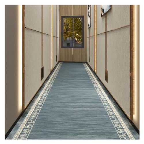 Alfombra para escaleras autoadhesiva de microfibra azul de 1x1 m 5