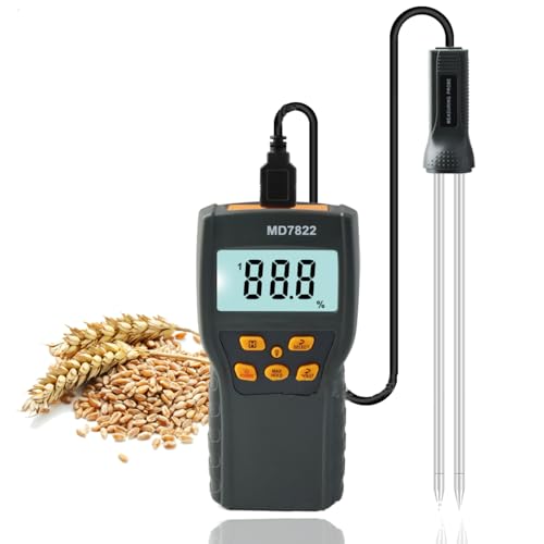 Detector, Professional Digital MD-7822 Tester, Grain Meter Portable Water Content Analyzer for Tea Corn Straw Bran Soybean Meal Grains