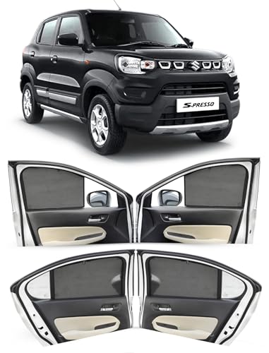 Image of Autofact Car Sunshades for Maruti Spresso, UV Protection, Useful Car Accessories, Custom fit Sun Shades for Side Windows, Set of 4