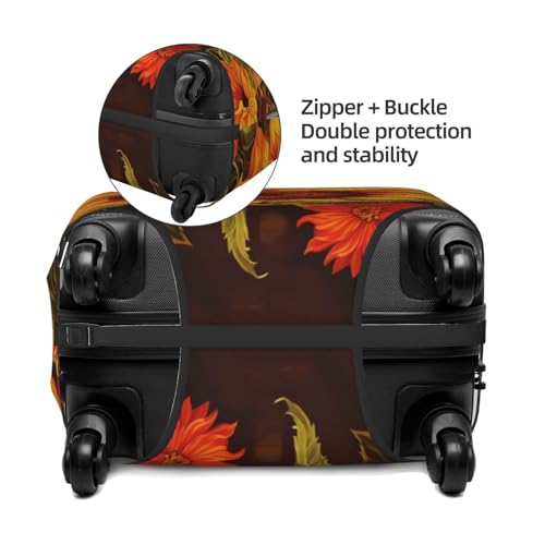 Luggage Cover Washable Elastic Suitcase Covers Sunflower Oil Painting Travel Baggage Cover Fashion Anti-scratch Suitcase Protector Decoraitve Covers Fits 18-32 Inch Luggages Small3