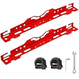 mocsenber Wheel Alignment Tool with 2 Measuring Tapes, Automotive Toe Alignment for Home Use, Compact and Easy to Store, Red, Toe Plates