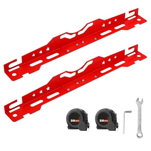 mocsenber Wheel Alignment Tool with 2 Measuring Tapes, Automotive Toe Alignment for Home Use, Compact and Easy to Store, Red, Toe Plates