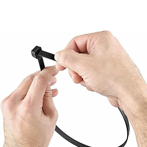 Zip Ties 18 Inch Large Plastic Cable Ties Black 100 Per Pack Nylon Ties Wraps Outdoor Use With 60 Pounds Tensile #TOP2