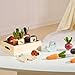 KizKnows Wooden Montessori Gardening Playset for Kids – 16 Piece Plant & Harvest Toy Kit, Kids Pretend Play Food with Carrots, Beets, Mushrooms, Kitchen Accessories Toy Gift for Boys Girls 3+