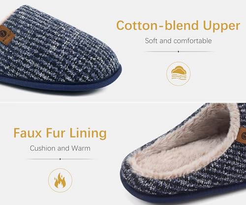 ONCAI Mens Cozy Memory Foam Scuff Slippers Slip On Warm House Shoes Indoor/Outdoor with Best Arch Support4