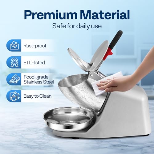 image for VIVOHOME Electric Ice Shaver Snow Cone Maker Machine Silver 143lbs/hr 
