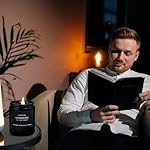 Scented Candle Set, Men Candle Set, Scented Candles for Home, Gifts for Men, 4 Pack Manly Candles Gifts for Mens Scents of Smoke Vanilla/Leather/Oak/Lavender Wood - Image 2