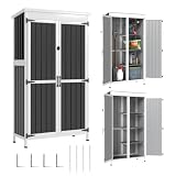Outsunny Caseta de Jardín de Madera y Acero 94x43x166 cm 2 Puertas Negro