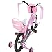 KEANO Zinnia 14 Inch Kids Bike for Girls Ages 3-5 Years, 14 Inch Girls' Bikes with Training Wheels, Streamers, Basket and Doll Seat, Children Bicycles Pink