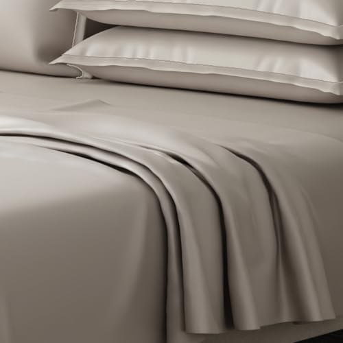 Image of BOUTIQUE LIVING Luxe Loom 100% Cotton 600 TC Wild Mushroom (Dark Grey) Dyed King Bedsheet Set