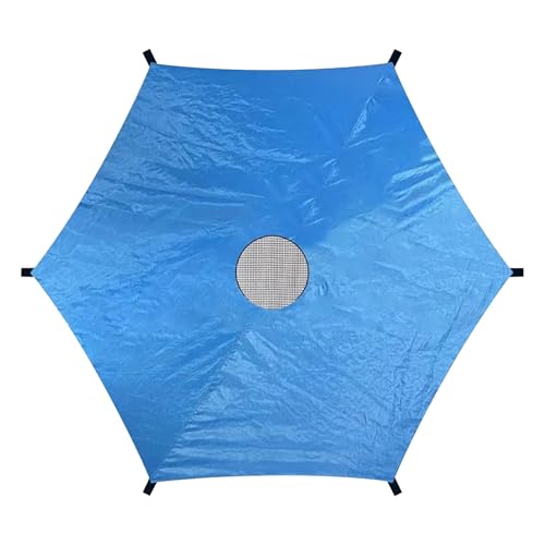 Couverture d'ombrage de trampoline 12 pieds bleu auvent de protection solaire 8 pôles