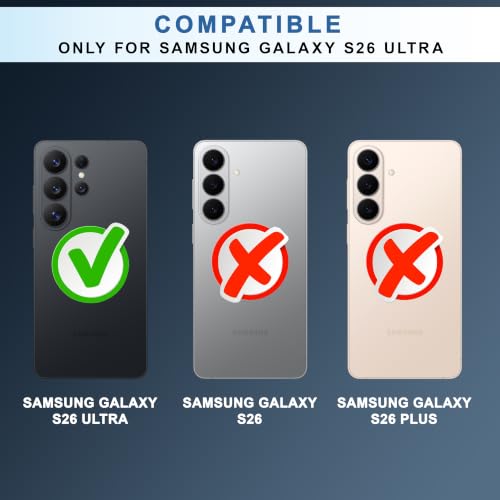 Image of CEDO Magnetic Cover for Samsung Galaxy S26 Ultra | Compatible with MagSafe Wireless Charging | Matte Black Case Designed with Magnetic Lock Shockproof Edge Protection Backcover (Translucent Black)